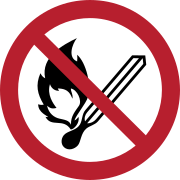 Keine offene Flamme; Feuer, offene Zündquelle und Rauchen verboten